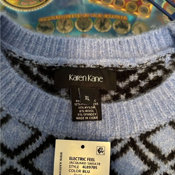 Karen Kane - Jacquard Sweater Size XL NWT - Picture 6 of 10